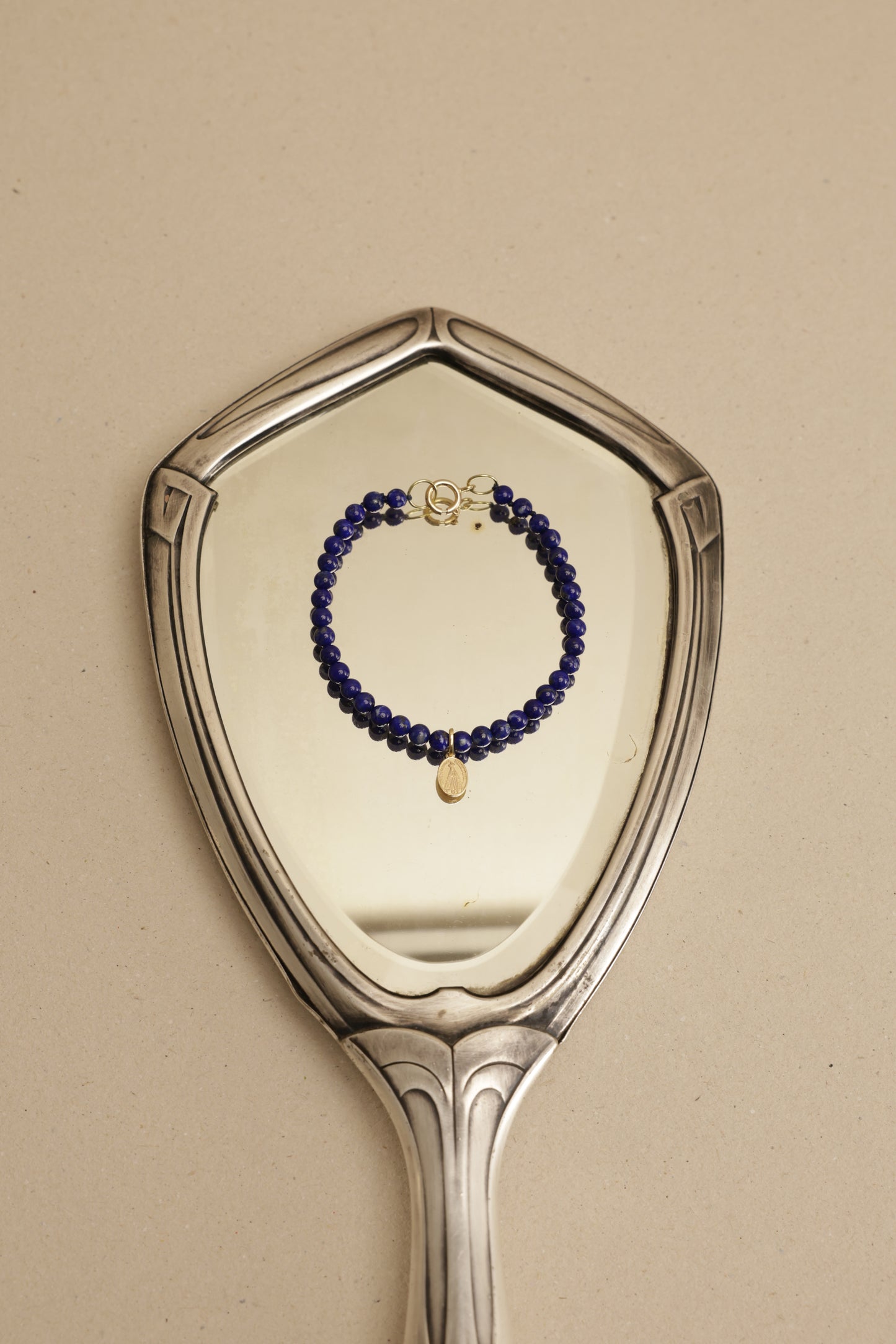 Pulseira Lápis Lazuli Nossa Senhora - Pronta entrega -