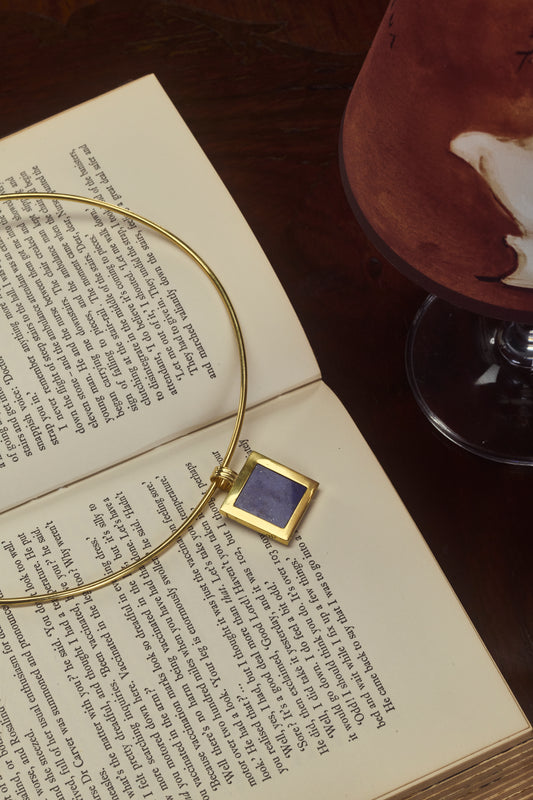 Choker Egito Lápis Lazúli prata