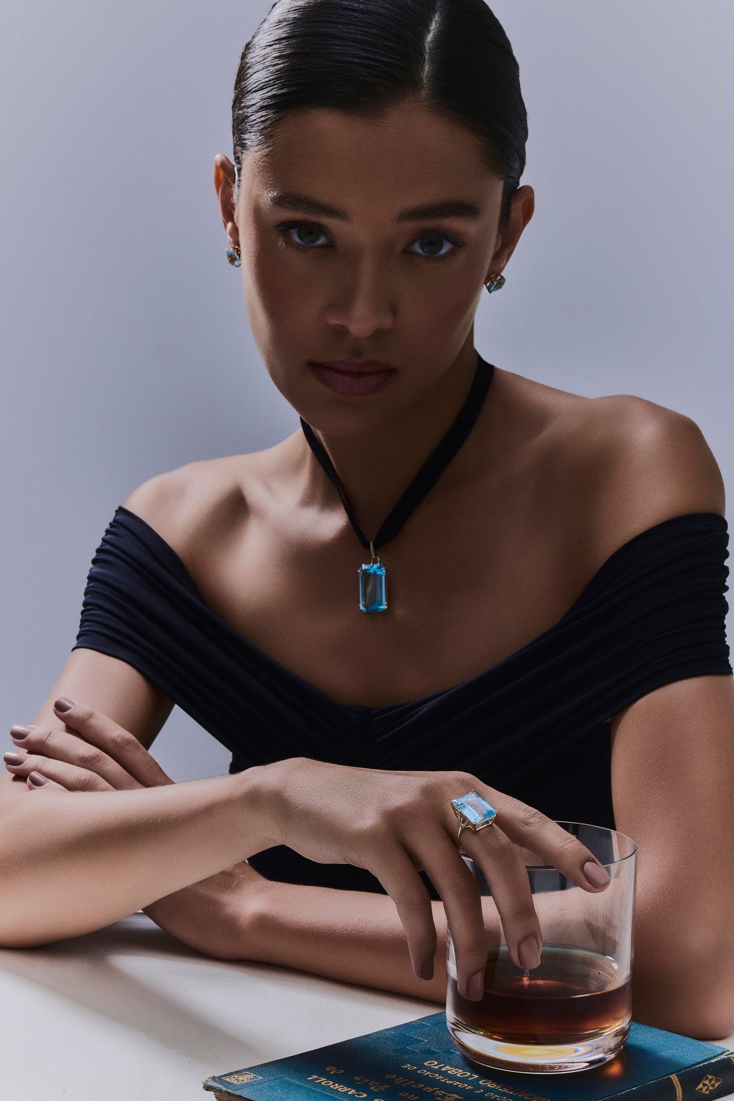 Anel topázio sky lock G - Pronta entrega -