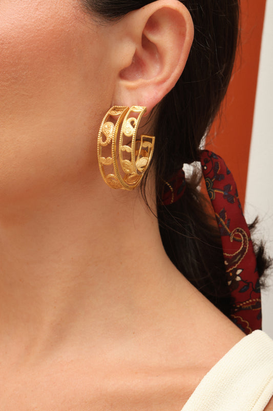 Argola Paisley M Prata