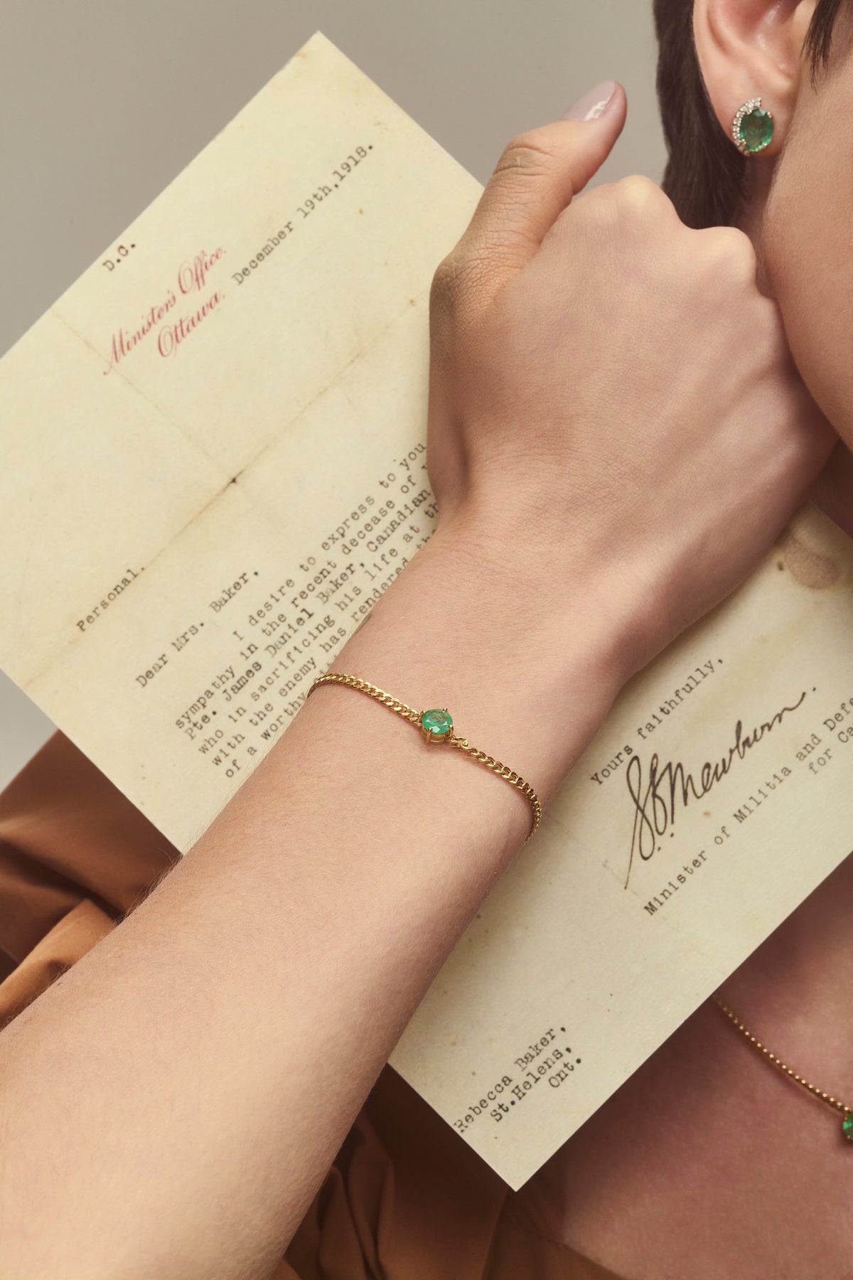 Pulseira Victoria Groumet Esmeralda - pronta entrega -