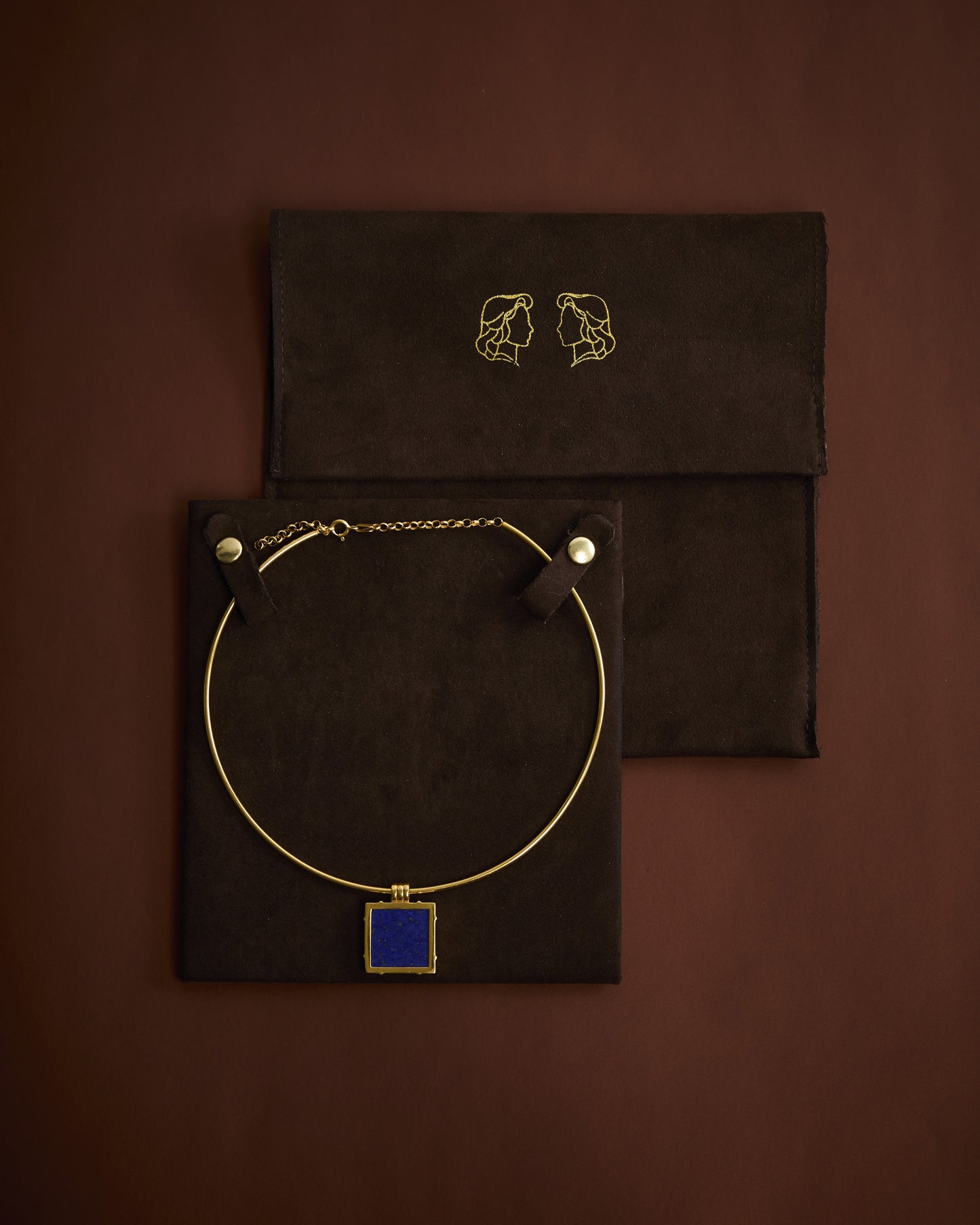 Choker Egito Lápis Lazúli prata