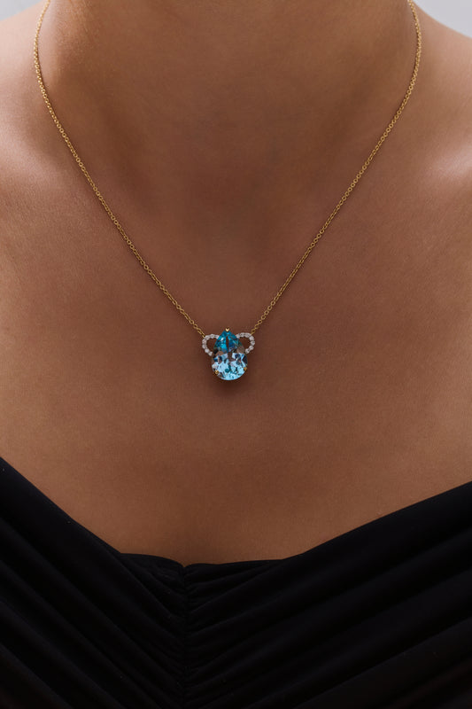 Colar Topázio sky lock duplo