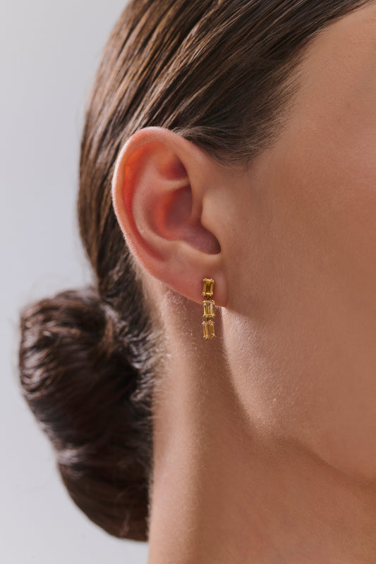 Brincos citrino longo