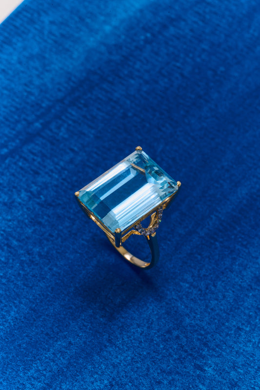 Anel topázio sky lock G - Pronta entrega -