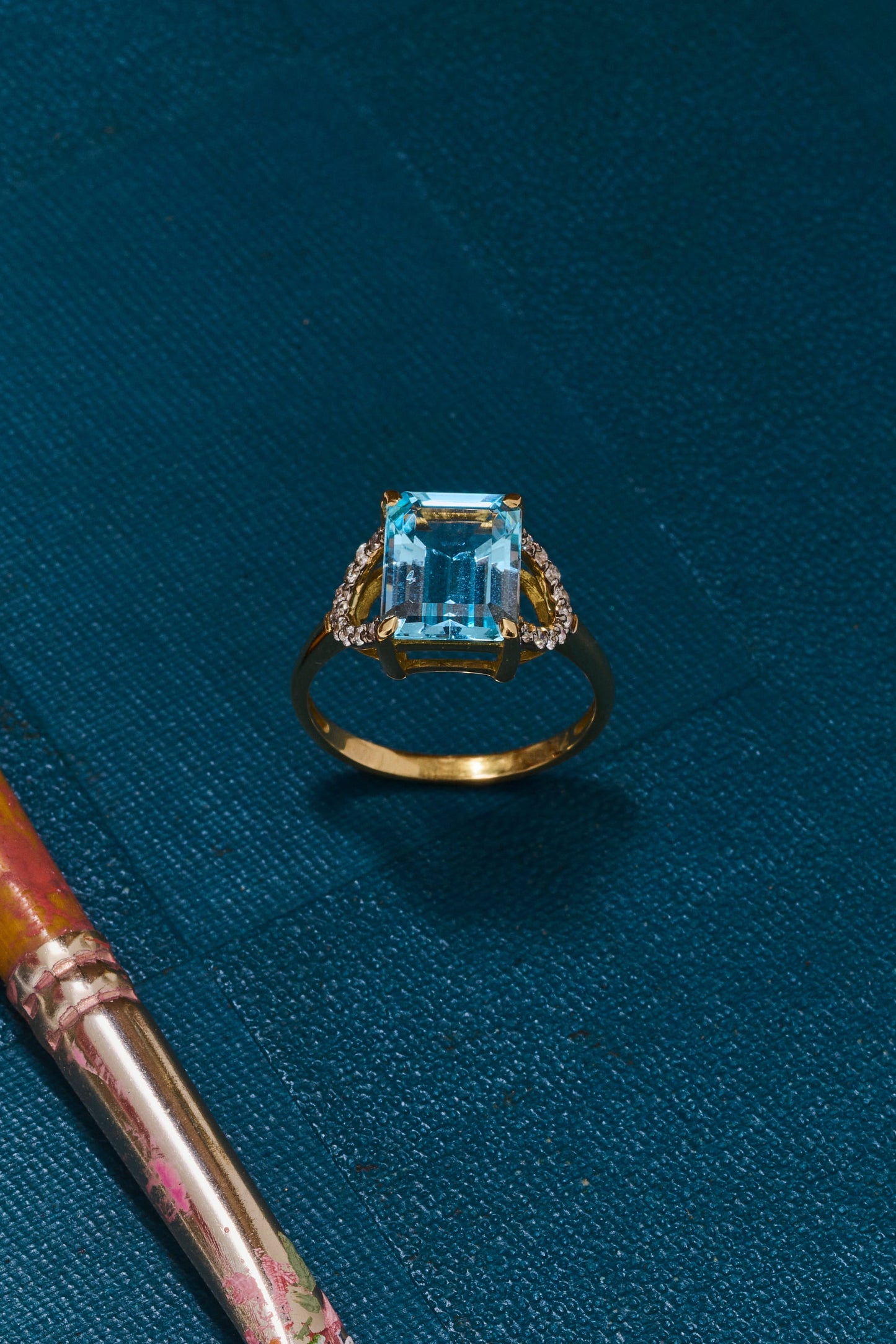 Anel topázio sky lock octo