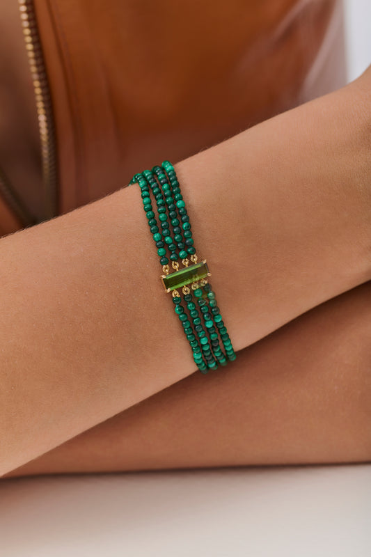 Pulseira Malaquita - Pronta entrega -